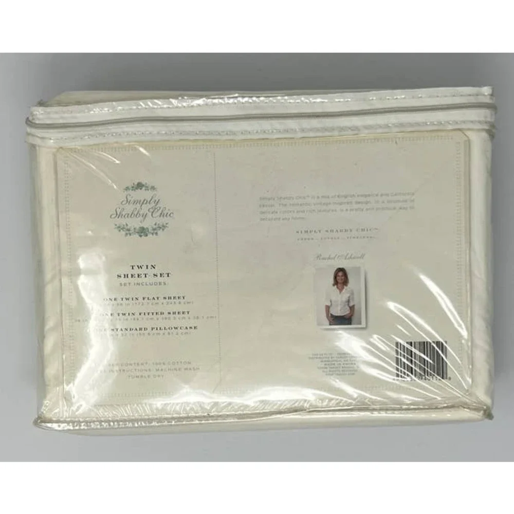 NWT Simply Shabby Chic Rachel Ashwell TWIN sheet set with ruffle - Picture 2 of 5